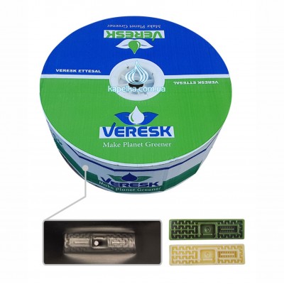 Крапельна стрічка Veresk 6mil крок 10см витрата 1,3л/год довжина 1000м Емітерна